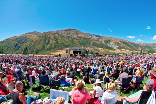 The crowds enjoying the music in the sun at the Summer Concert Series.